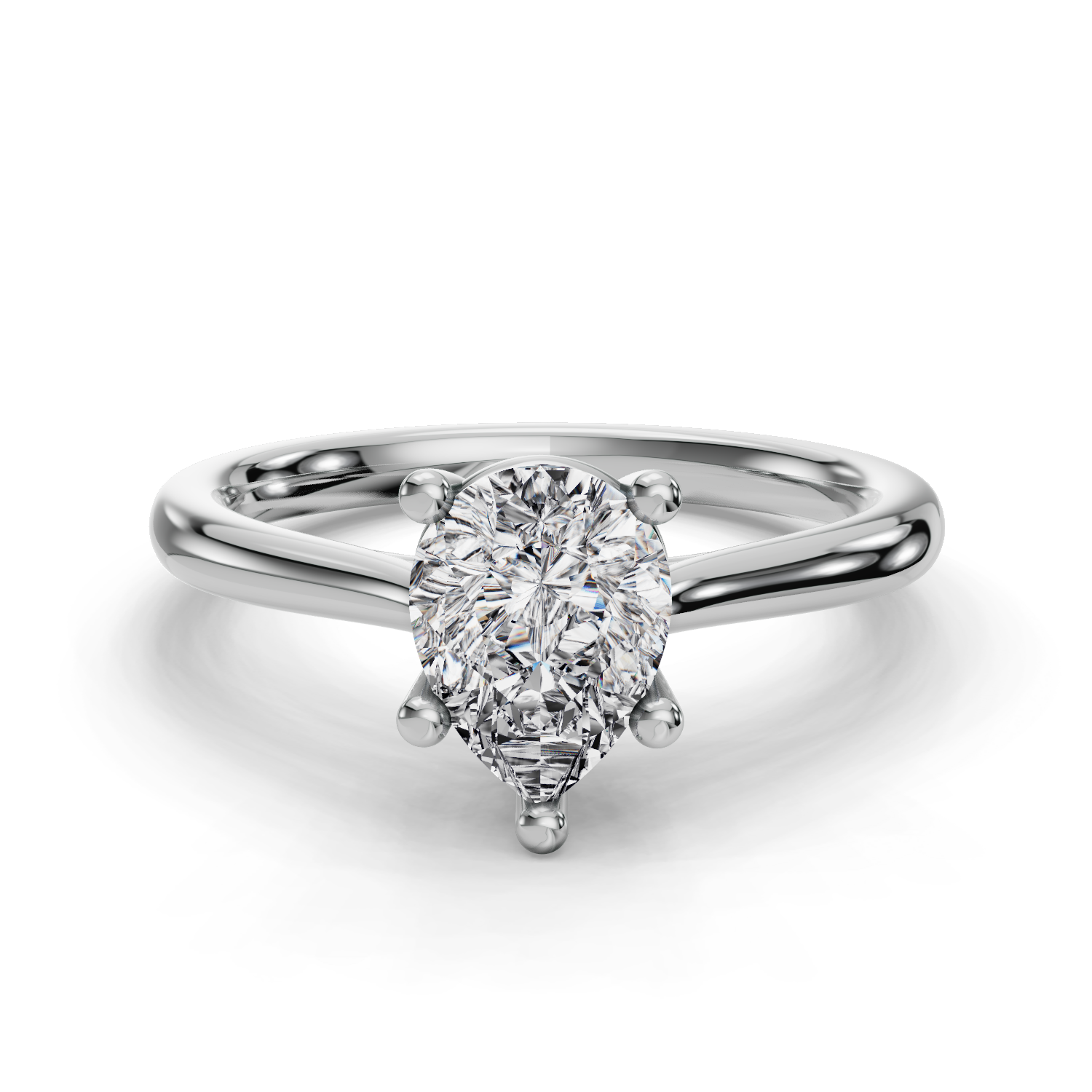 18 K White Gold Solitaire Engagement Ring