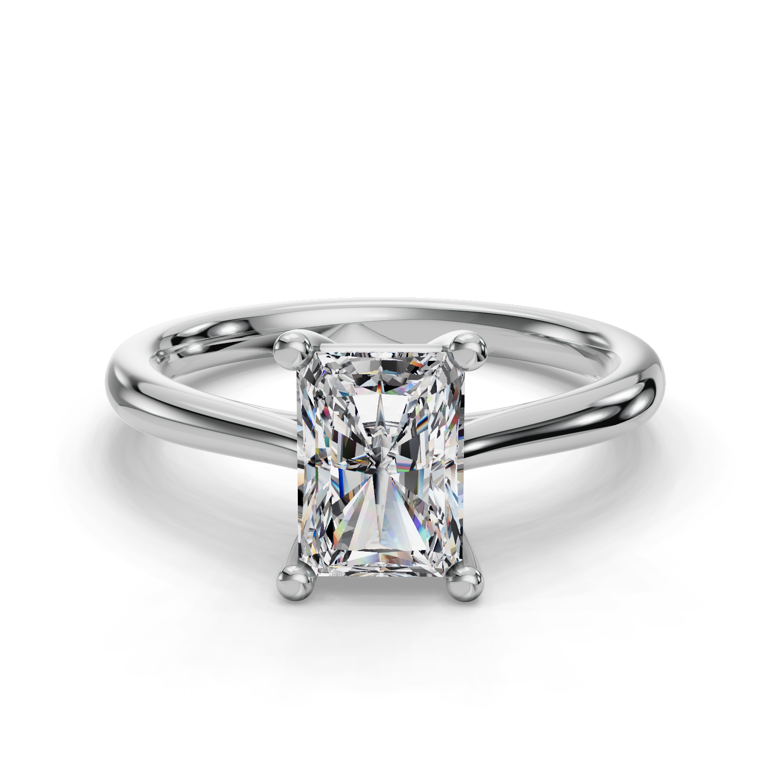18 K White Gold Solitaire Engagement Ring
