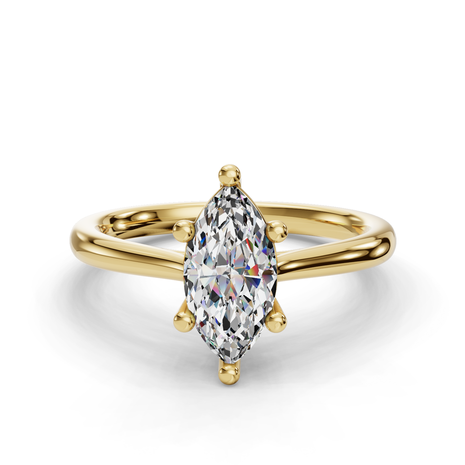 14 K Yellow Gold Solitaire Engagement Ring