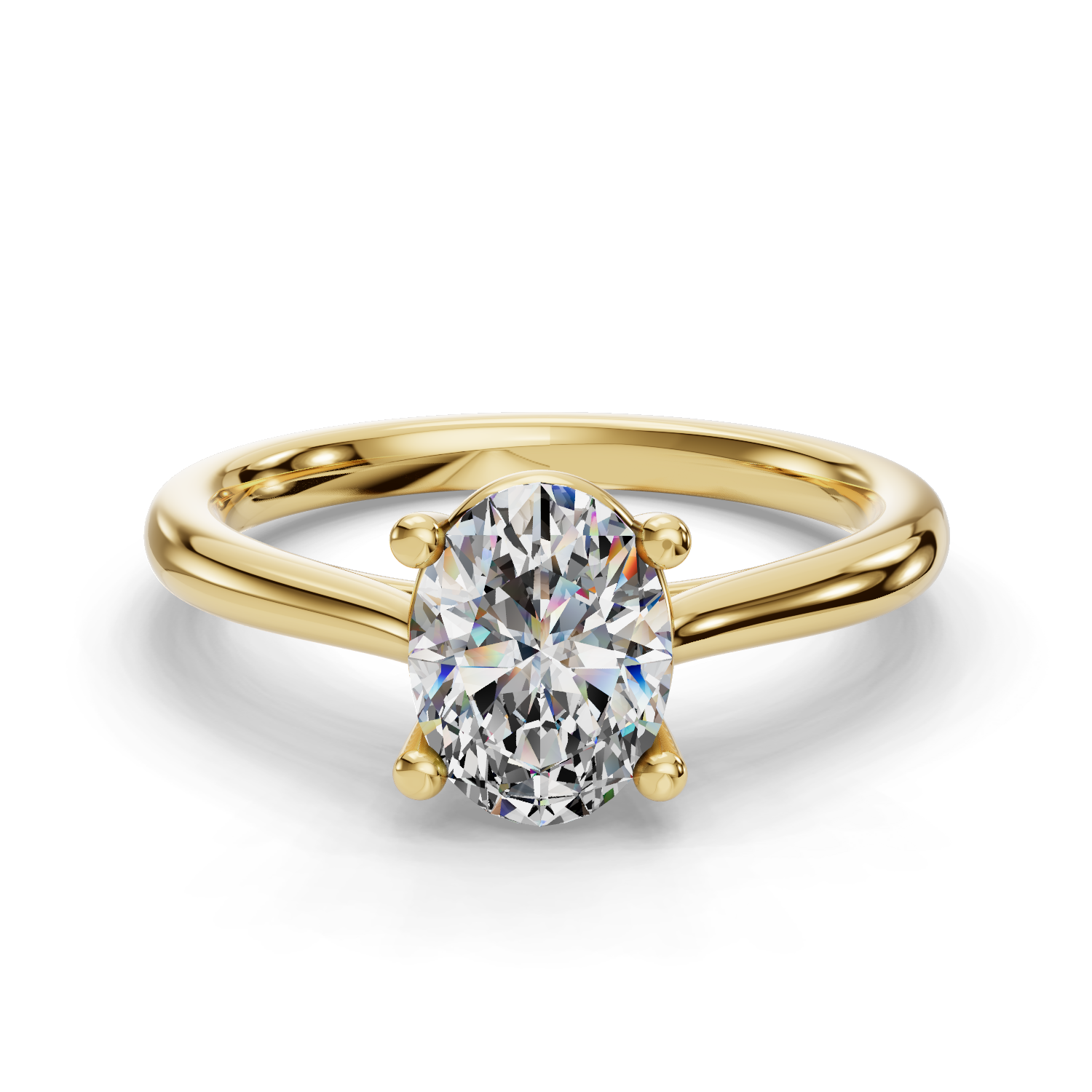 14 K Yellow Gold Solitaire Engagement Ring