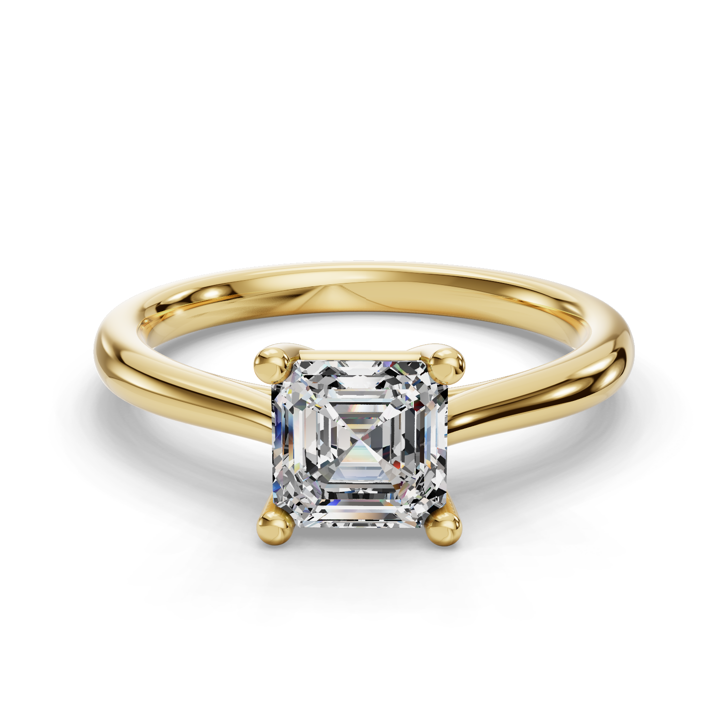 18 K Yellow Gold Solitaire Engagement Ring