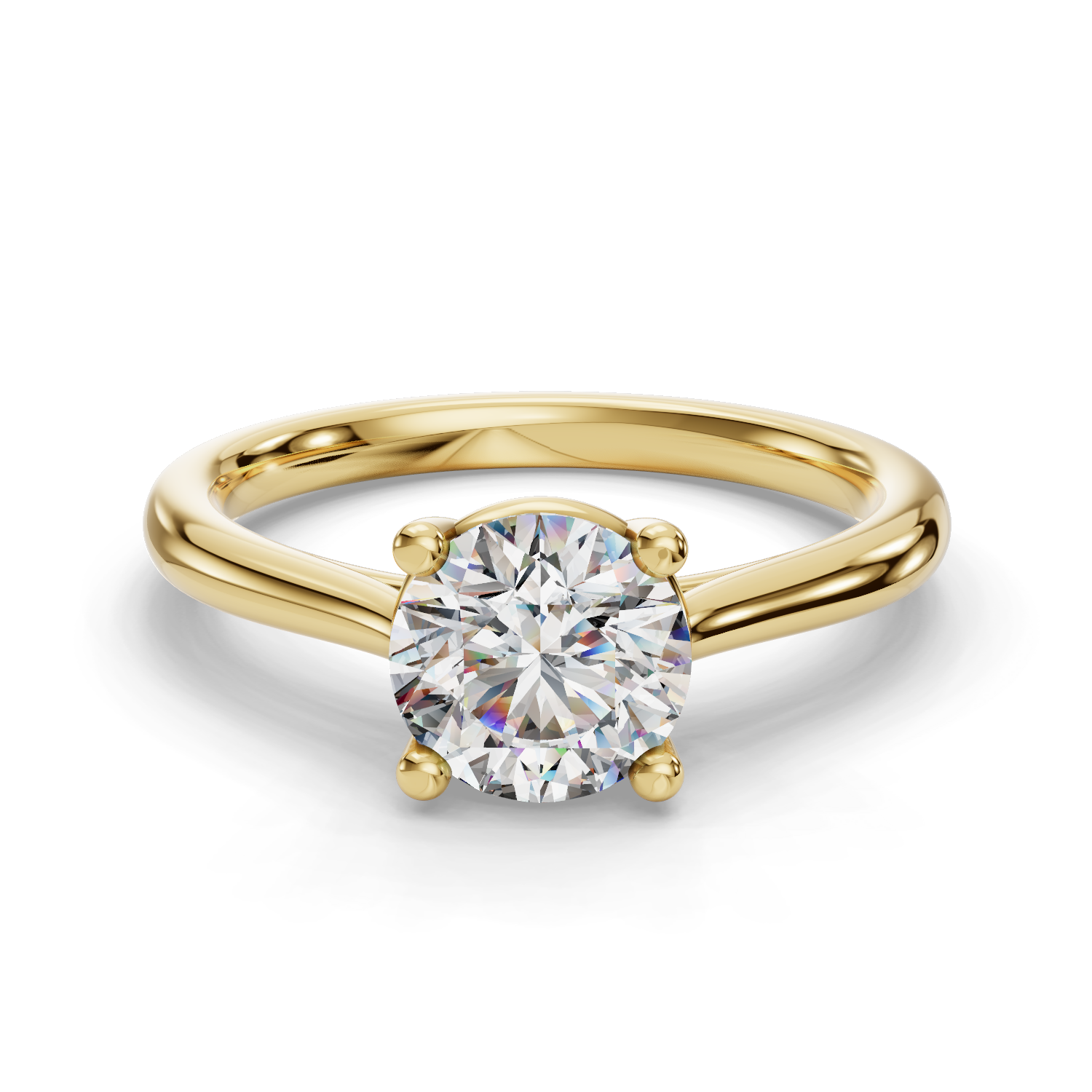 18 K Yellow Gold Solitaire Engagement Ring