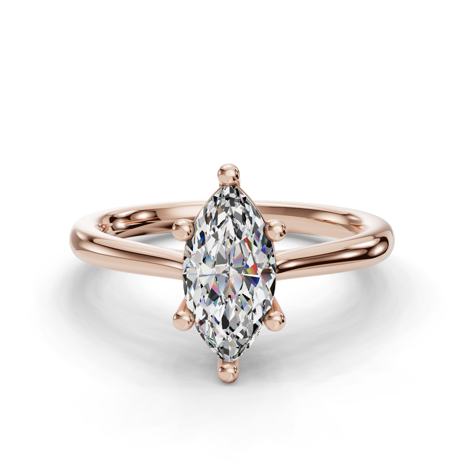 14 K Rose Gold Solitaire Engagement Ring