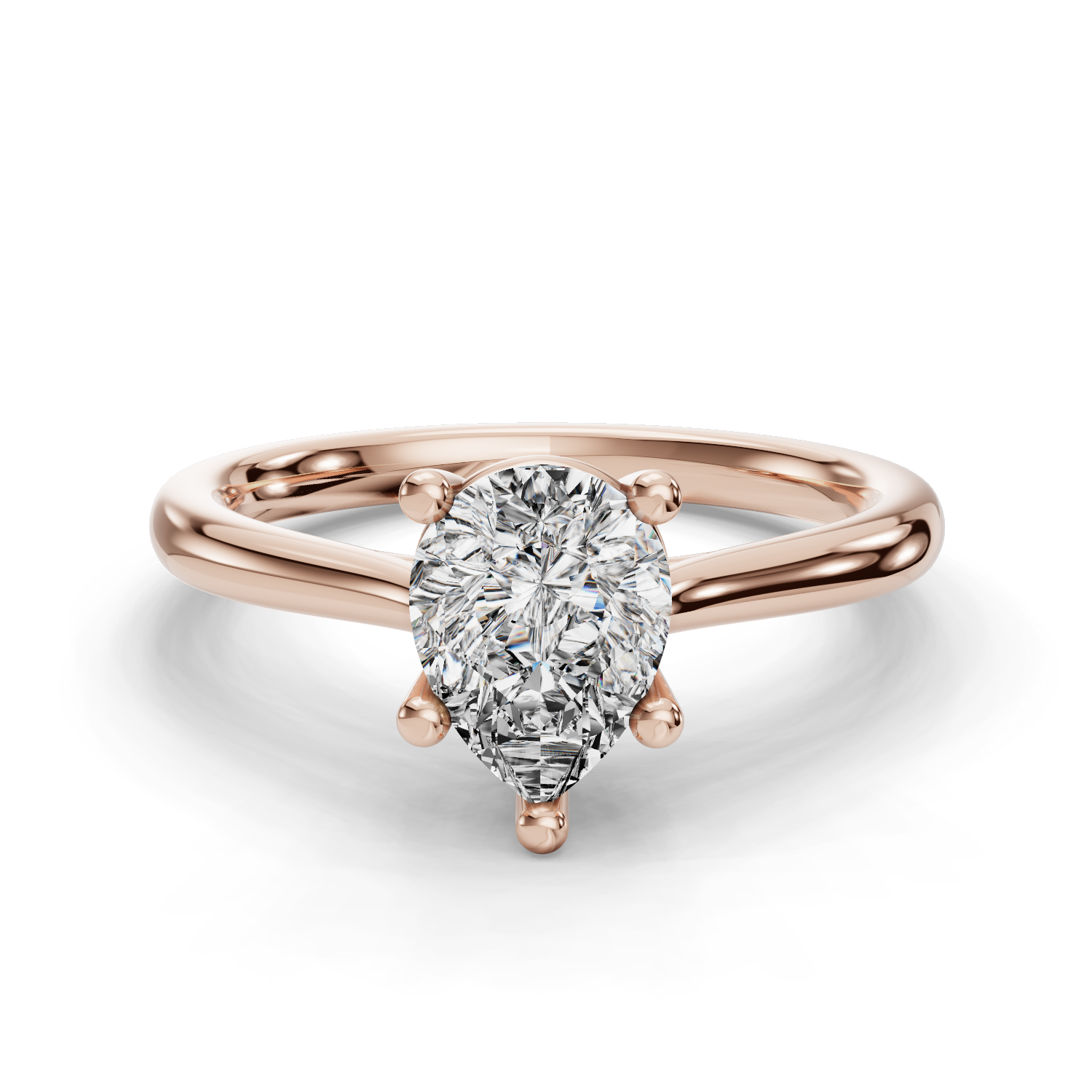 14 K Rose Gold Solitaire Engagement Ring
