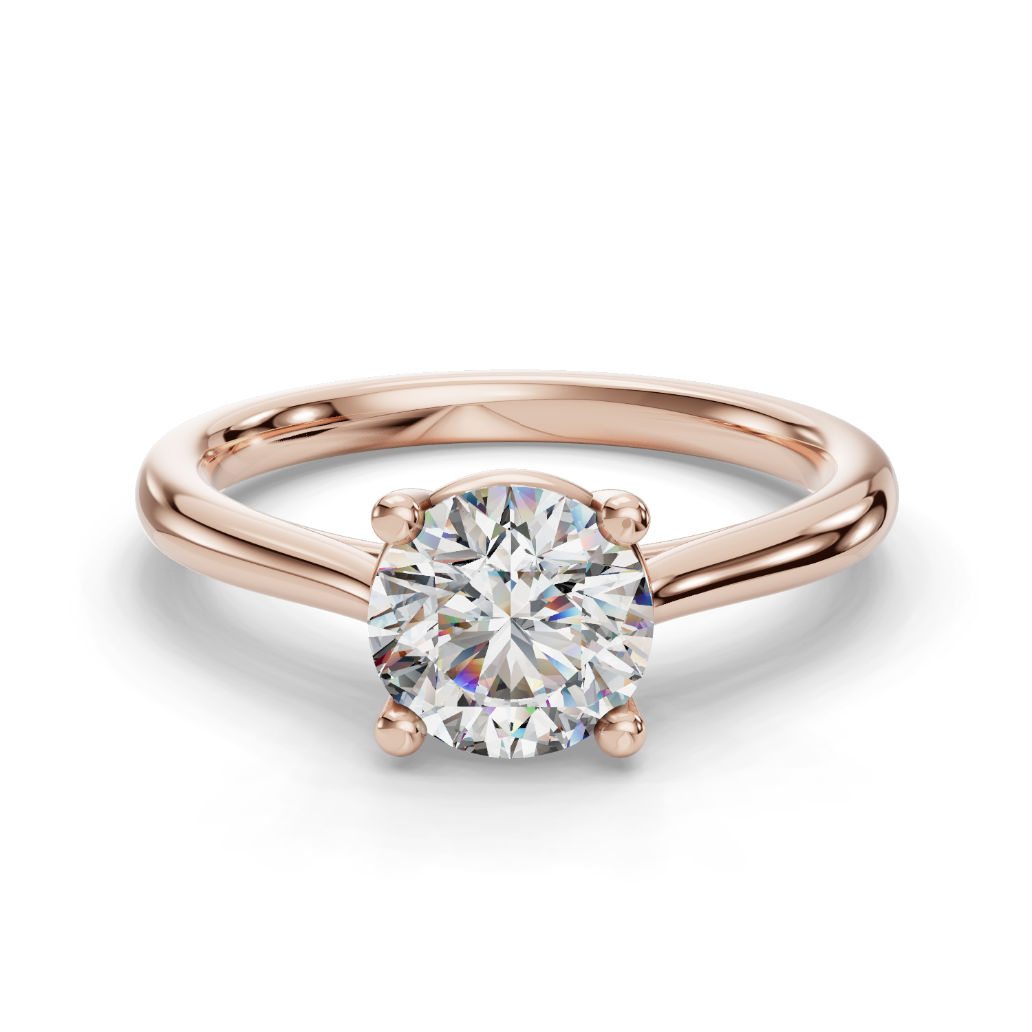 14 K Rose Gold Solitaire Engagement Ring