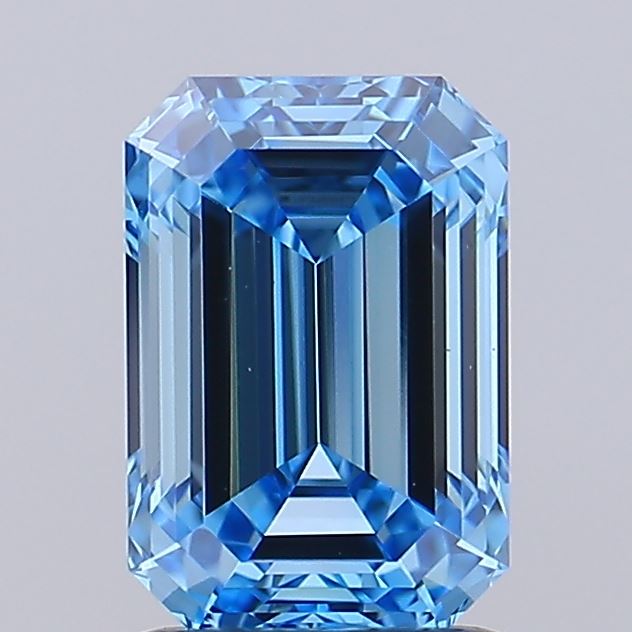 1.6ct Emerald Fancy Vivid Blue VS1 IGI