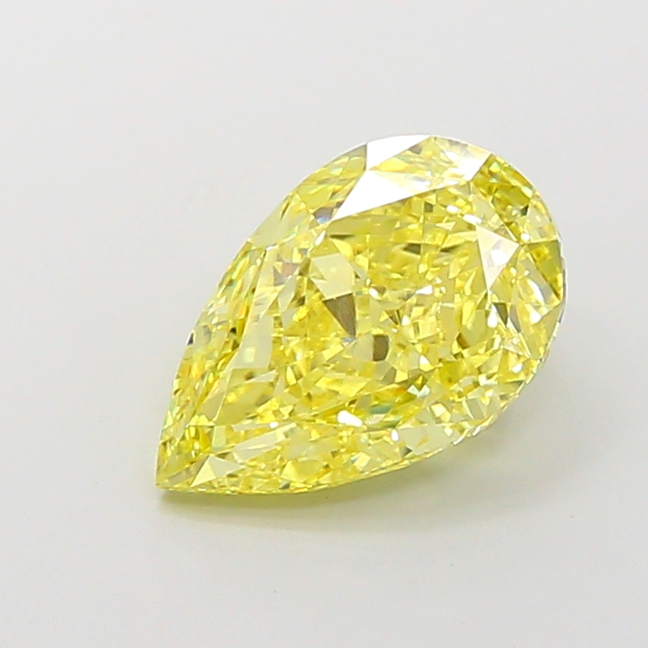 Pear 4.08ct Fancy Vivid Yellow VS1