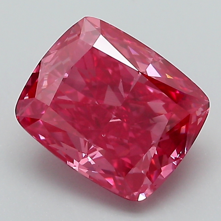 2.0ct Cushion Modified Fancy Vivid Pink VS2 IGI