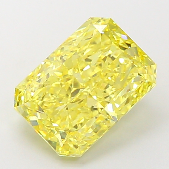 4.2ct Radiant Fancy Vivid Yellow VS2 IGI