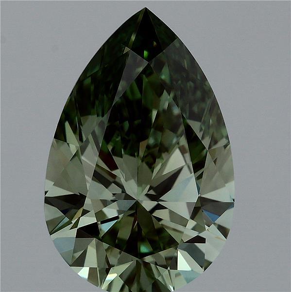 Pear 4.02ct Fancy Vivid Green VVS2