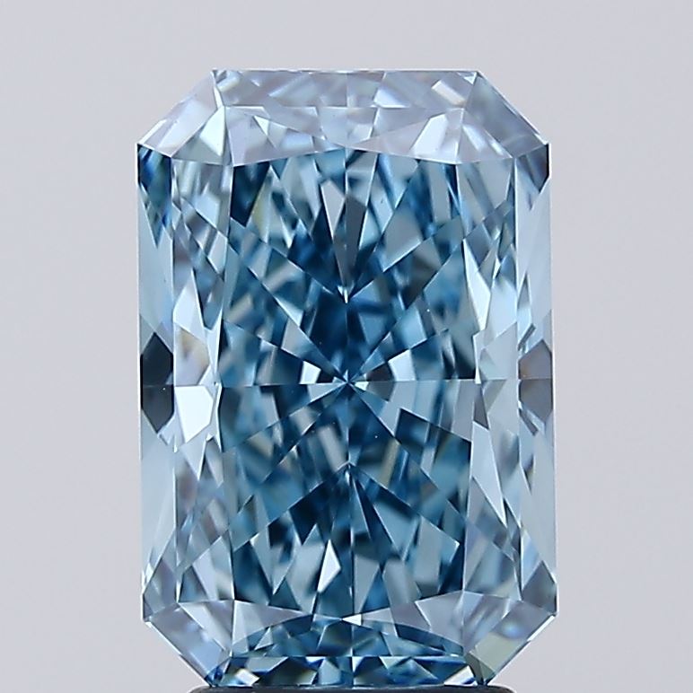 3.7ct Radiant Fancy Vivid Blue VVS2 IGI
