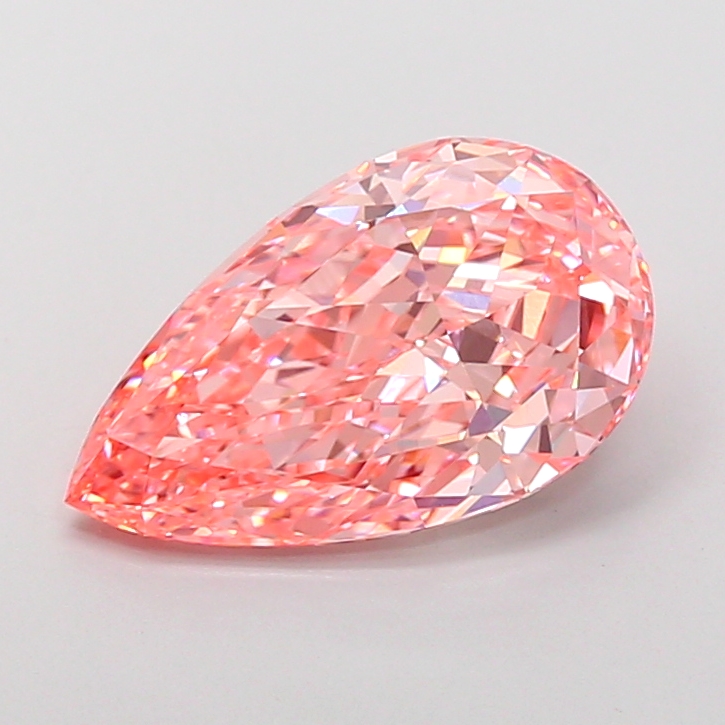 3.9ct Pear Fancy Vivid Pink VVS2 IGI