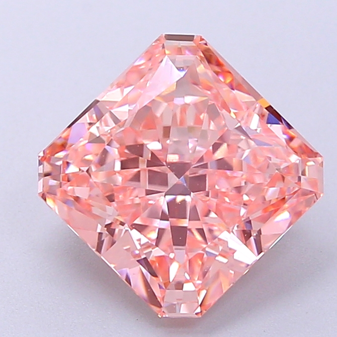 2.9ct Radiant Fancy Vivid Pink VVS1 IGI