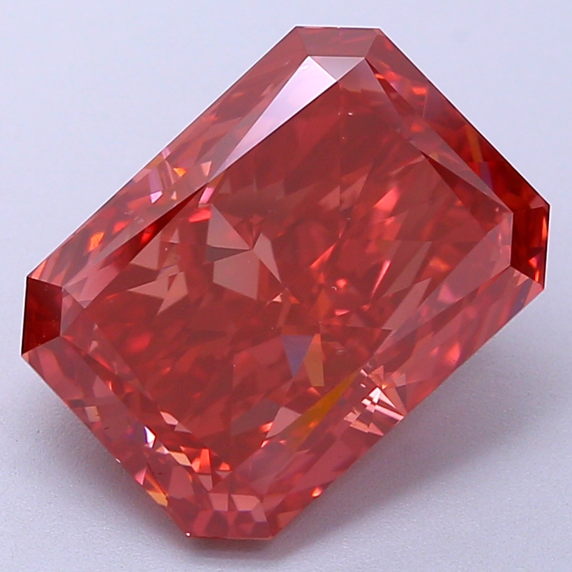 5.7ct Radiant Fancy Vivid Red VS2 IGI