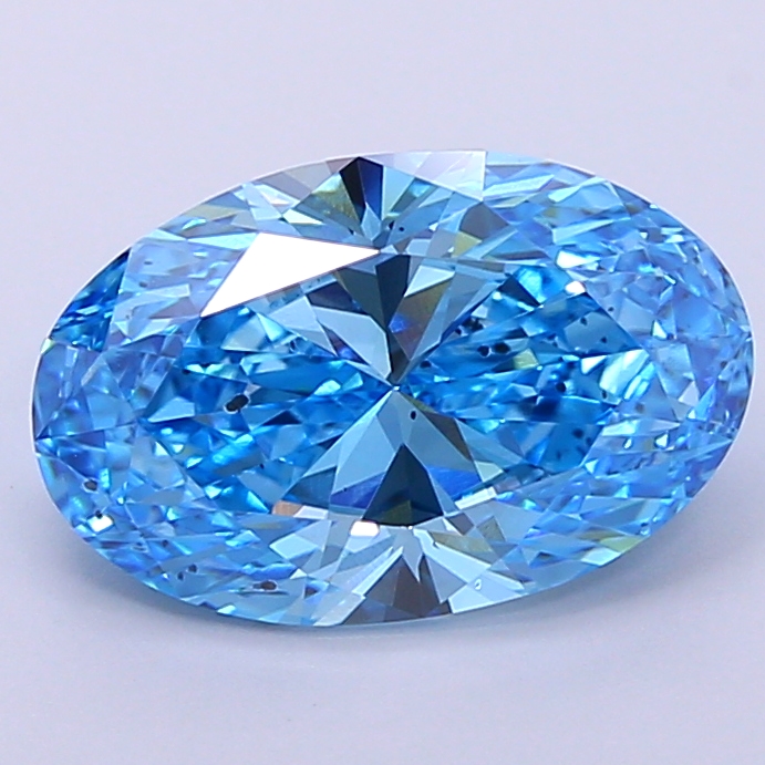 3.1ct Oval Fancy Vivid Blue SI1