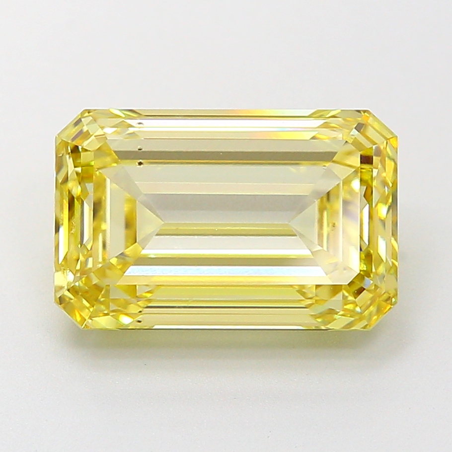 5.0ct Emerald Fancy Intense Yellow VS2 IGI