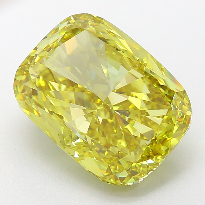 9.0ct Cushion Brilliant Fancy Vivid Yellow VS2 IGI