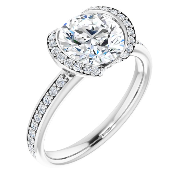 Platinum Halo Engagement Ring Jewellery Warehouse