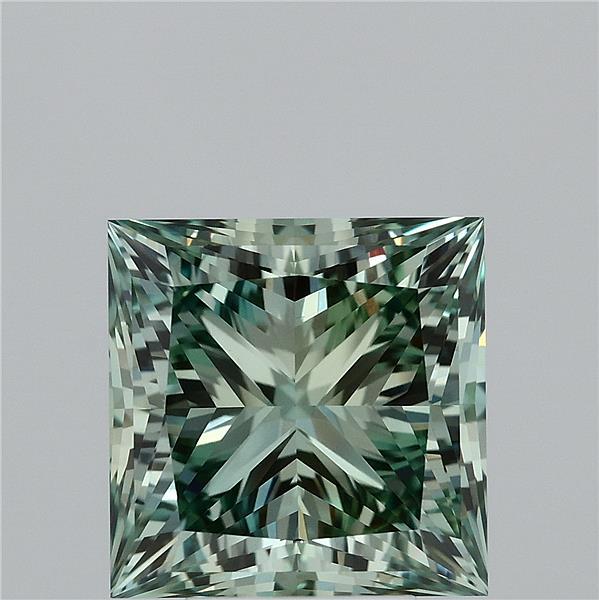 Princess 5.79ct Fancy Vivid Green VVS2