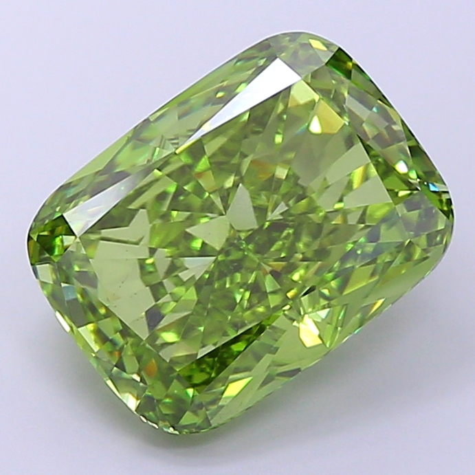 6.5ct Cushion Modified Fancy Vivid Green VS1 IGI