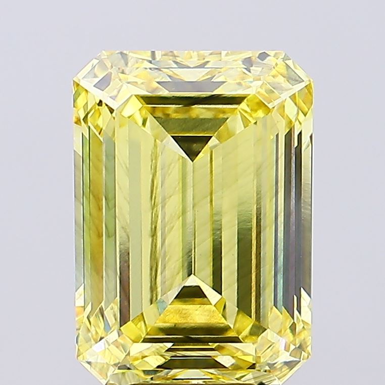 Emerald cut 9.30ct Fancy Intense Yellow SI1