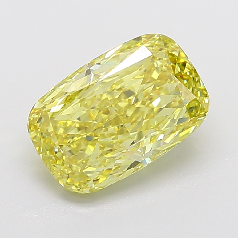 5.15ct Cushion Modified Fancy Vivid Yellow VS1 IGI
