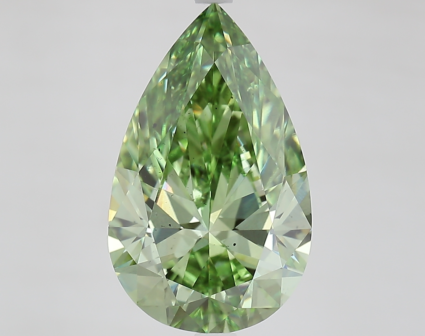 5.5ct Pear Fancy Vivid Green VS2 IGI
