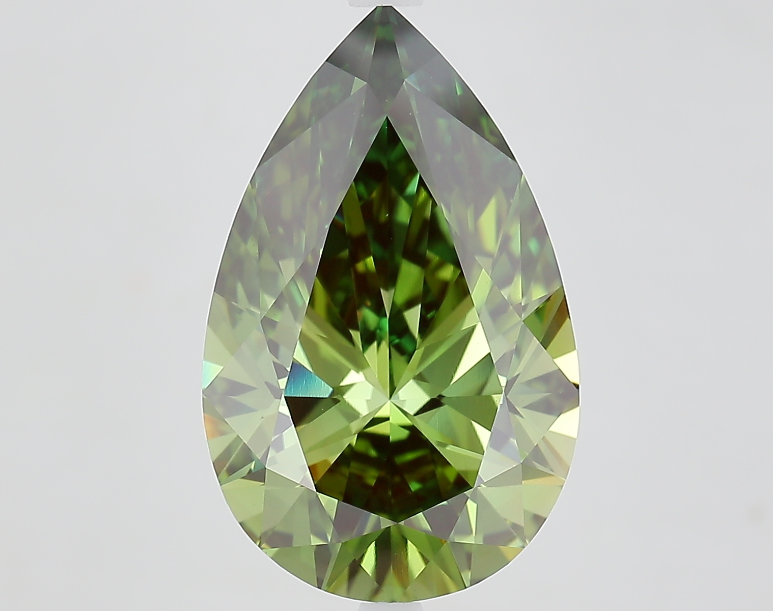 7.6ct Pear Fancy Vivid Green VVS2 IGI