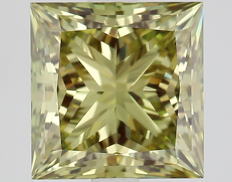 3.1ct Princess Fancy Vivid Green VS1 IGI