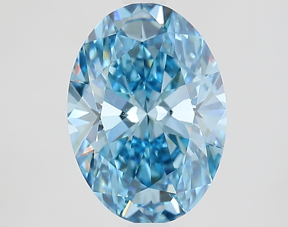 2.7ct Oval Fancy Vivid Blue VS1 IGI