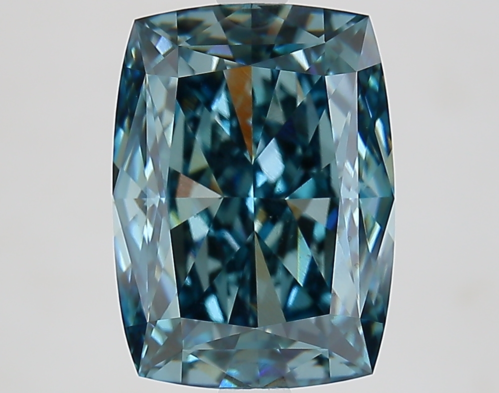 5.1ct Cushion Fancy Vivid Blue VS1 IGI