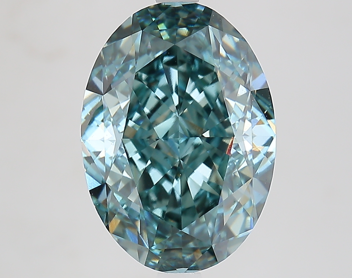 6.52ct Oval Fancy Vivid Blue VVS2 IGI
