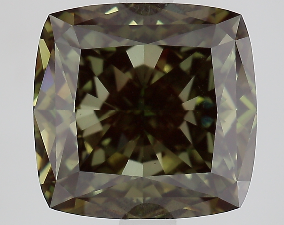 4.0ct Cushion Fancy Deep Green VVS2 IGI