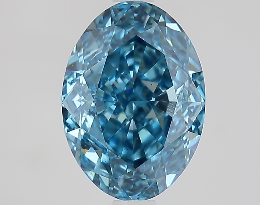 2.5ct Oval Fancy Vivid Blue VS1 IGI