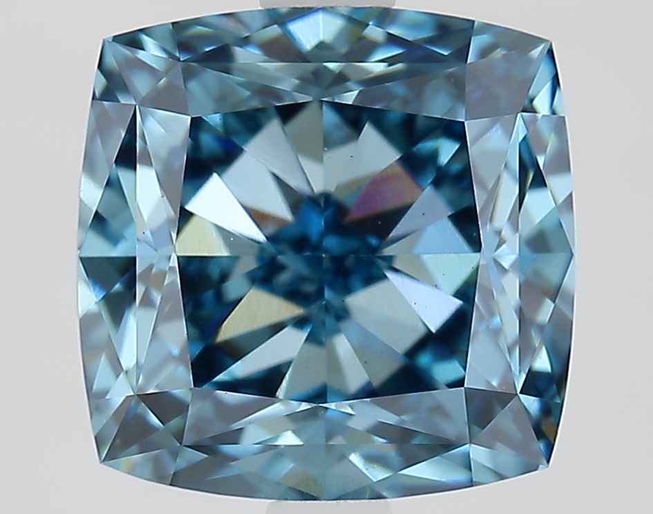 3.6ct Cushion Fancy Vivid Blue VS1 IGI