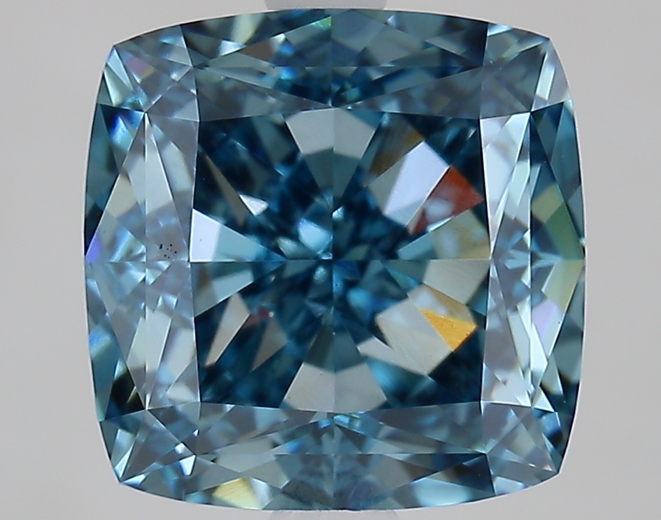 3.8ct Cushion Fancy Vivid Blue VVS2 IGI