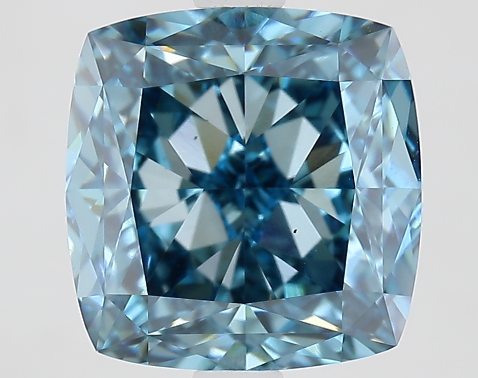 3.6ct Cushion Fancy Vivid Blue VS1 IGI