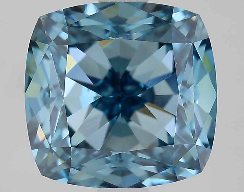 3.3ct Cushion Fancy Vivid Blue VVS2 IGI