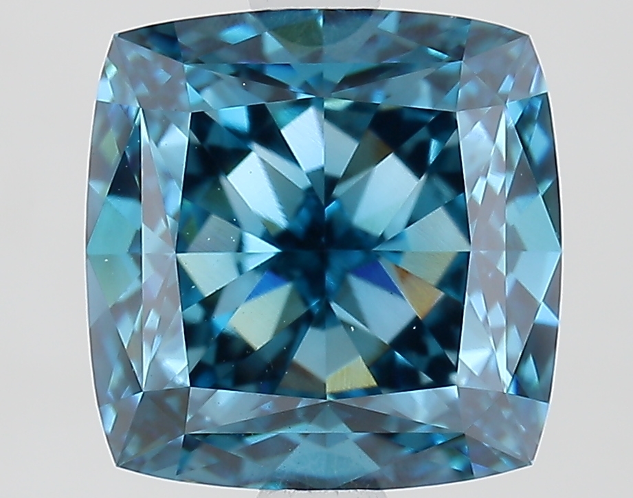 3.4ct Cushion Fancy Vivid Blue VVS2 IGI