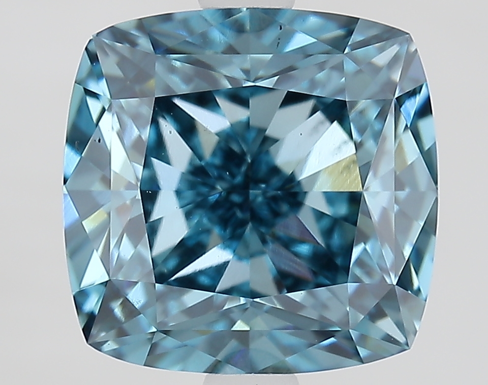 3.6ct Cushion Fancy Vivid Blue VS1 IGI