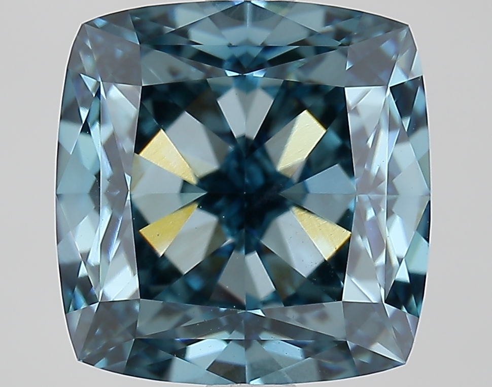 4.7ct Cushion Fancy Vivid Blue VS1 IGI