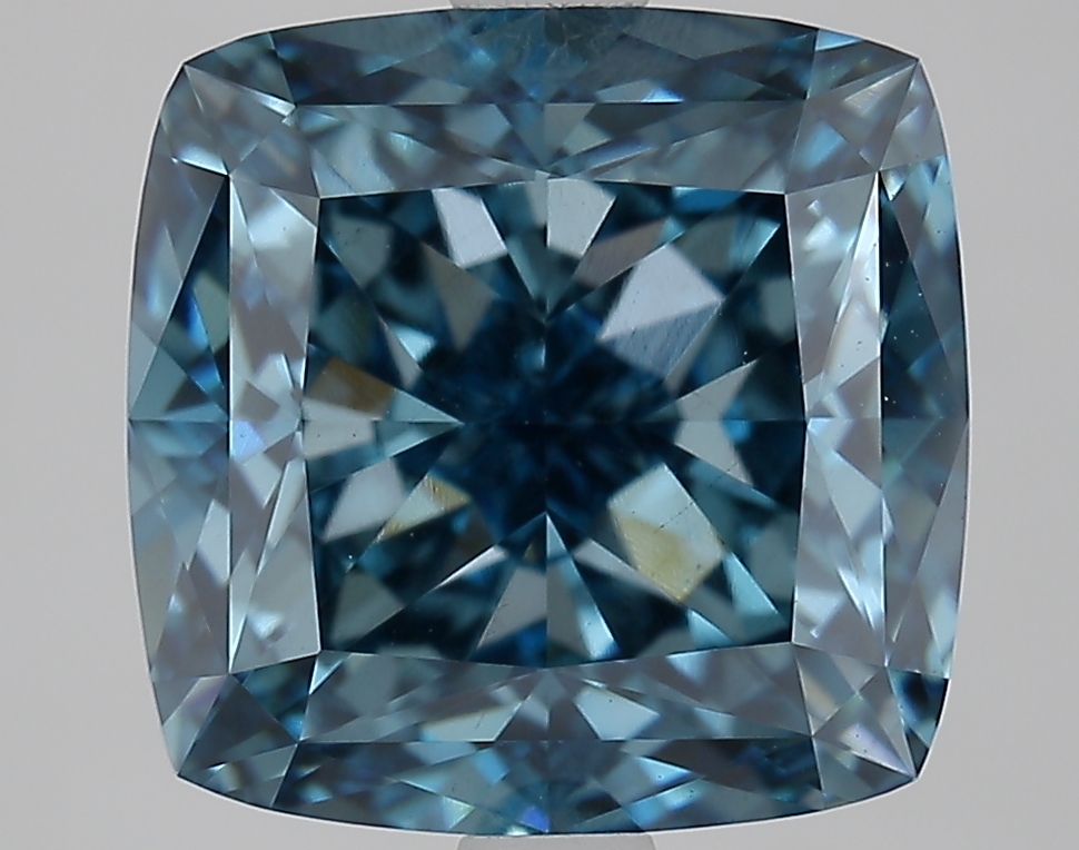 4.7ct Cushion Fancy Vivid Blue VS1 IGI
