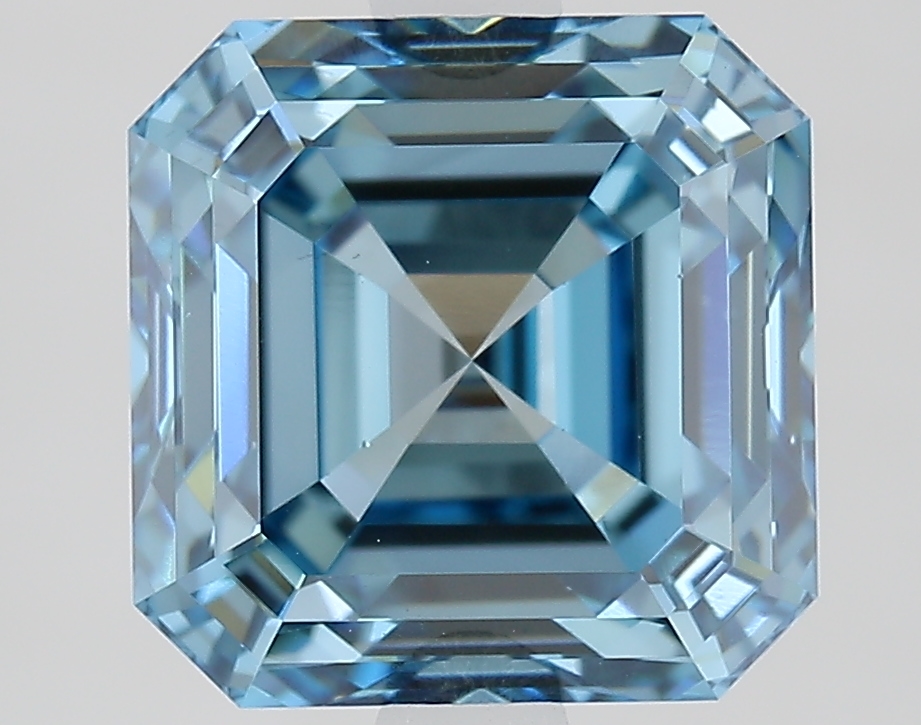 3.3ct Asscher Fancy Vivid Blue VS1 IGI