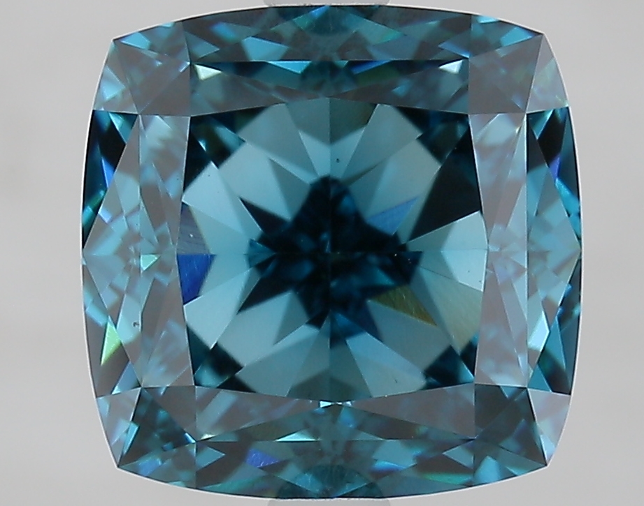 3.7ct Cushion Fancy Vivid Blue VS1 IGI