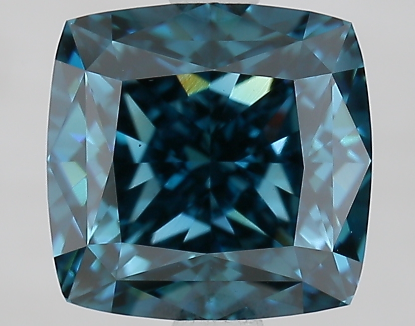 3.0ct Cushion Fancy Vivid Blue VS1 IGI