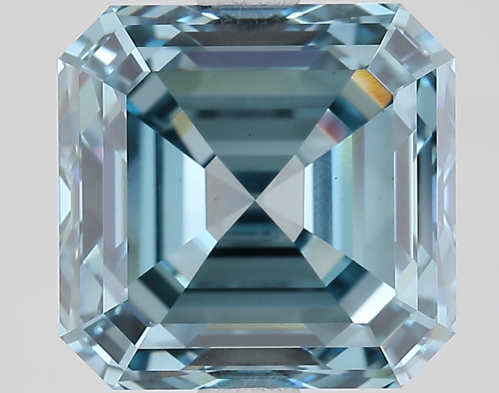 3.5ct Asscher Fancy Vivid Blue VS1 IGI