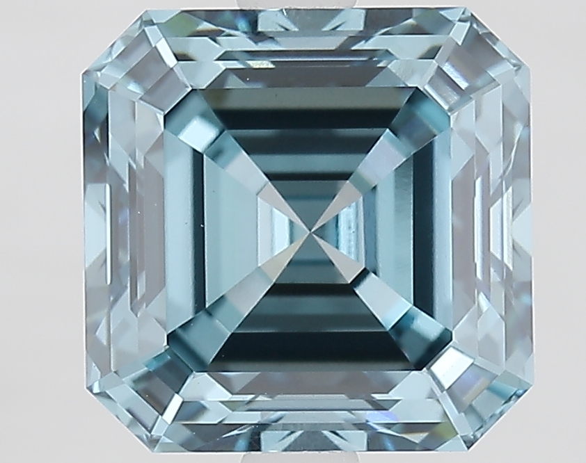 3.0ct Asscher Fancy Vivid Blue VS1 IGI