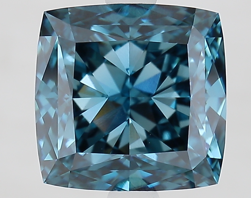 3.1ct Cushion Fancy Vivid Blue VS1 IGI