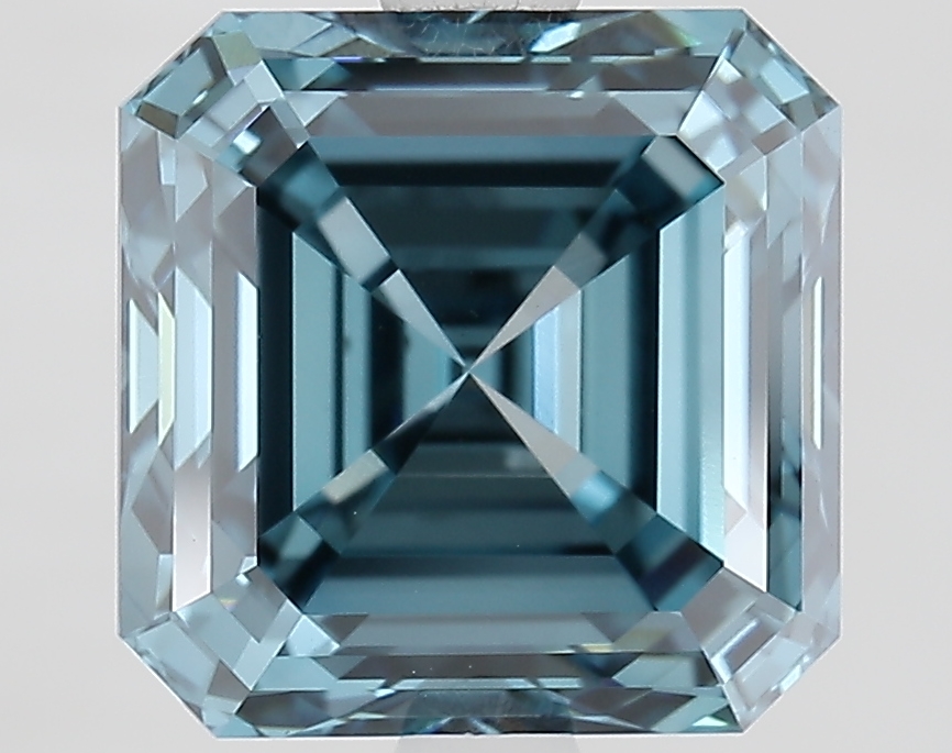 3.2ct Asscher Fancy Vivid Blue VS1 IGI
