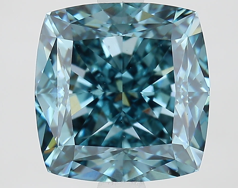 3.7ct Cushion Fancy Vivid Blue VS1 IGI